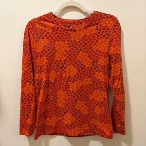 gudrun sjoden stella polka dot abstract orange crew neck long sleeve